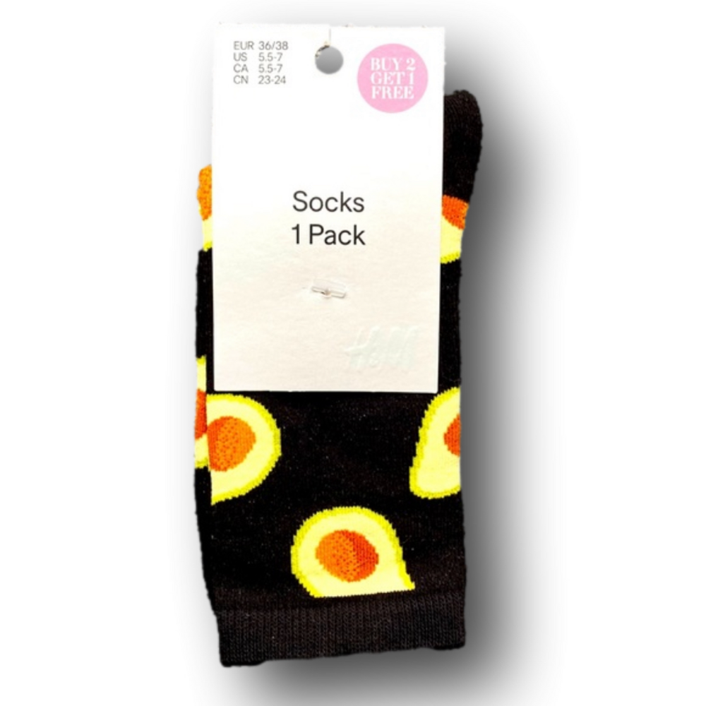 3/$15 Avocados Funny Novelty Socks - Brand New